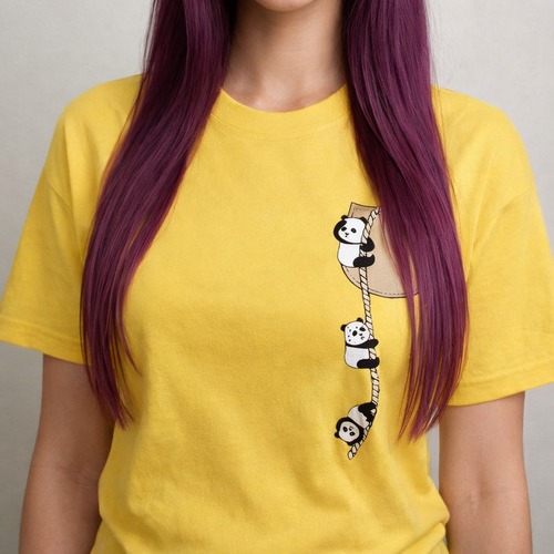 Kaori Moda - Camiseta verano Panditas Amarillo